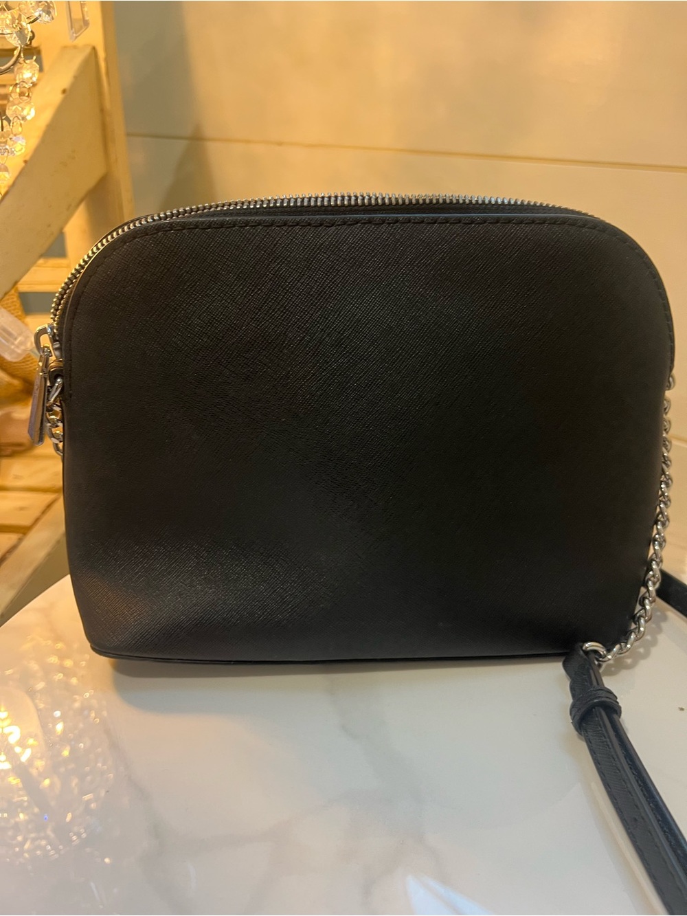 Michael Kors Black Saffiano Crossbody with Chain Strap - Picture 3 of 3